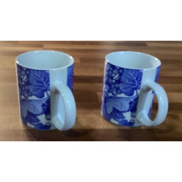 2 Vintage Omnibus By Fitz And Floyd Bordeaux Mug Coffee Cup 12 Oz Grapevine 1995 - Picture 5 of 10